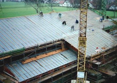 Blick vom Kran aufs Dach - 2001